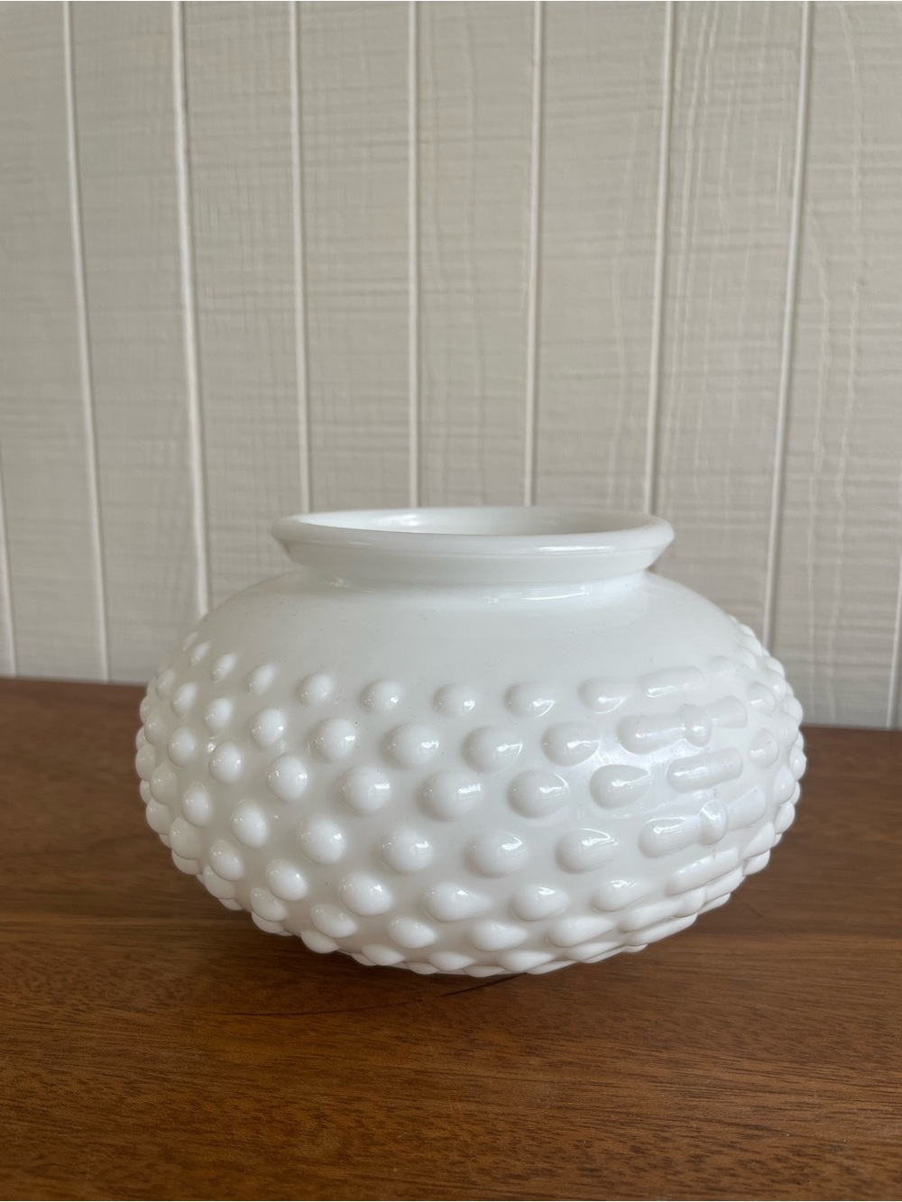 Vtg Milk Glass Textured Vase, Light Cover, Etc.